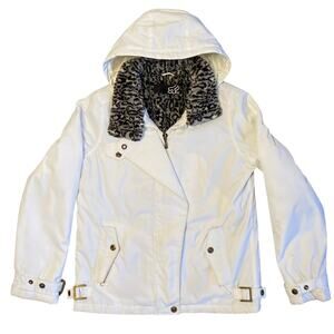 Fox Racing Winter Jacket Leopard Print Faux Fur Interior